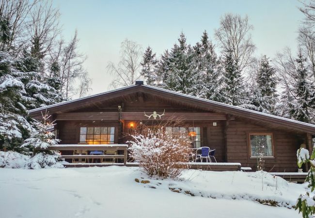 Exterior view of the cottage during winter time