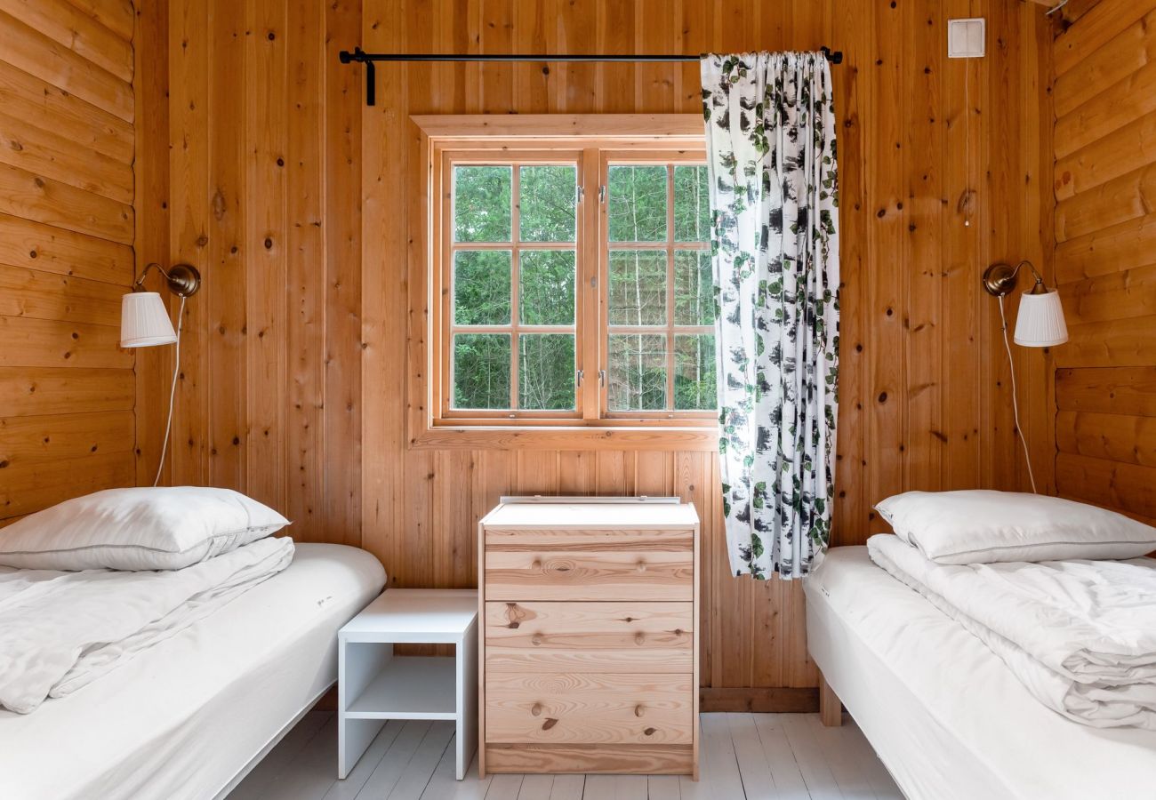 Bedroom with view and two separate beds