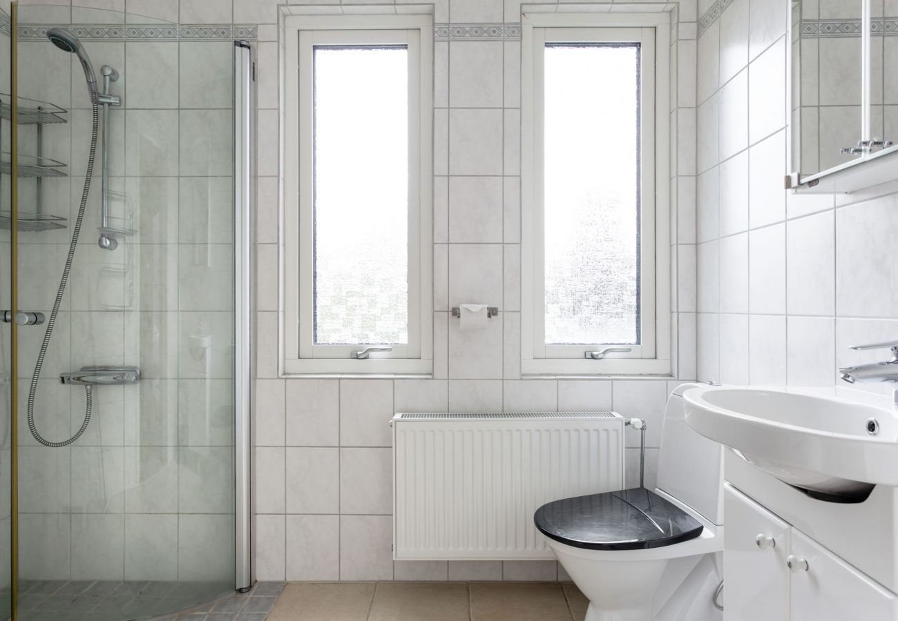 Fresh bathroom with toilet and shower