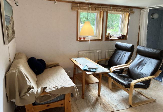 Studio i Örsjö - Röd liten stuga belägen i skogen och intill en liten göl | SE05040
